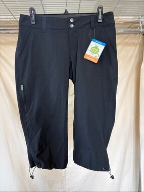 Columbia Black Drawstring Hem Capri Pants